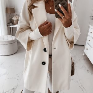 Manteau mi-long blanc