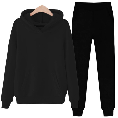Ensemble de jogging avec sweat à capuche et pantalon noir - Cinelle Paris,  mode femme tendance